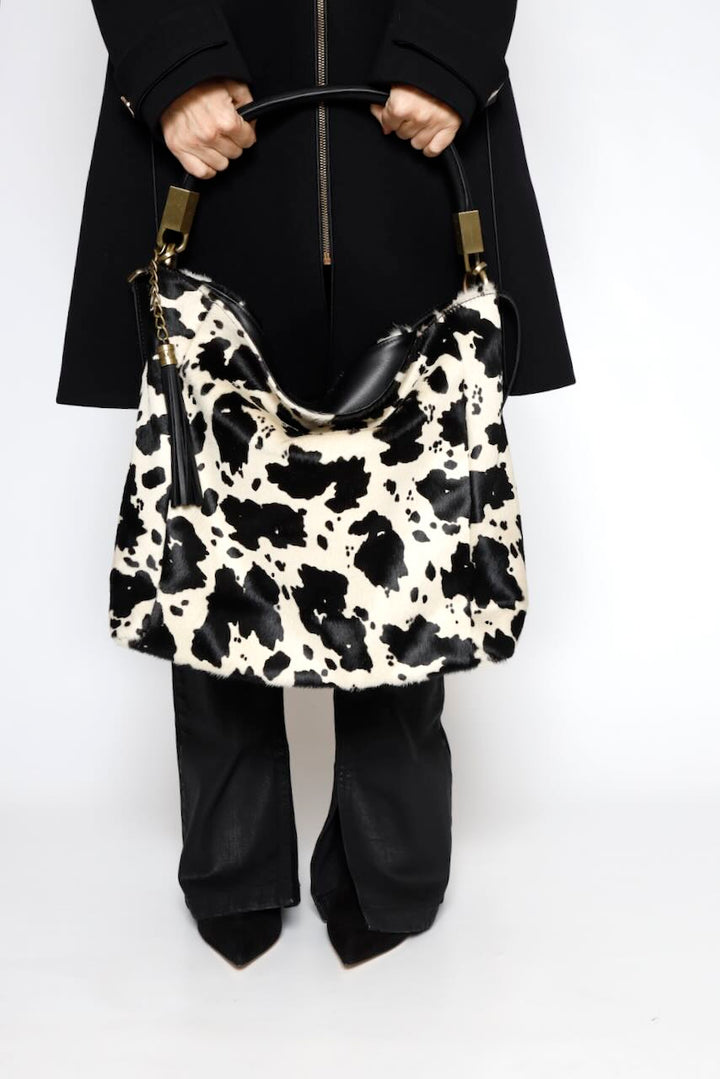 BOLSO VACA CV65872-BLANCO/NEGRO