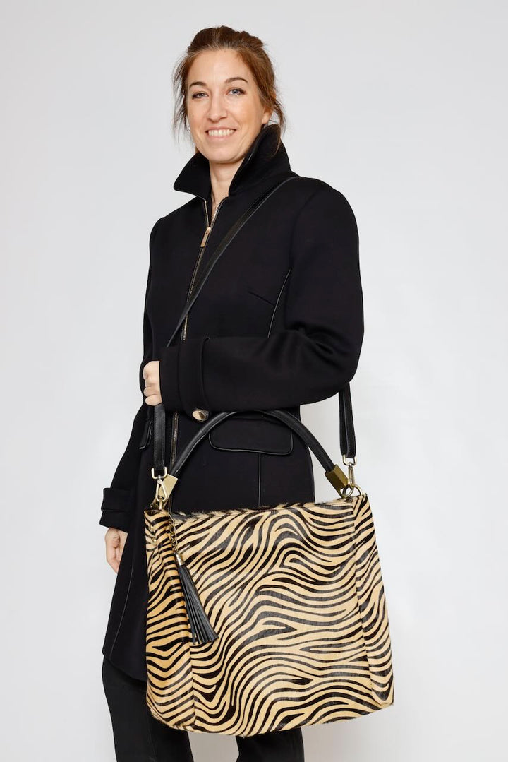 BOLSO CEBRA NEGRO BLANCO CV65872-NEGRO/BEIGE