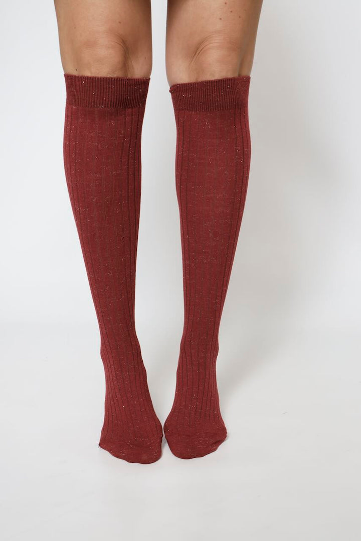 CALCETINES LARGOS LUREX BU1554-BURDEOS