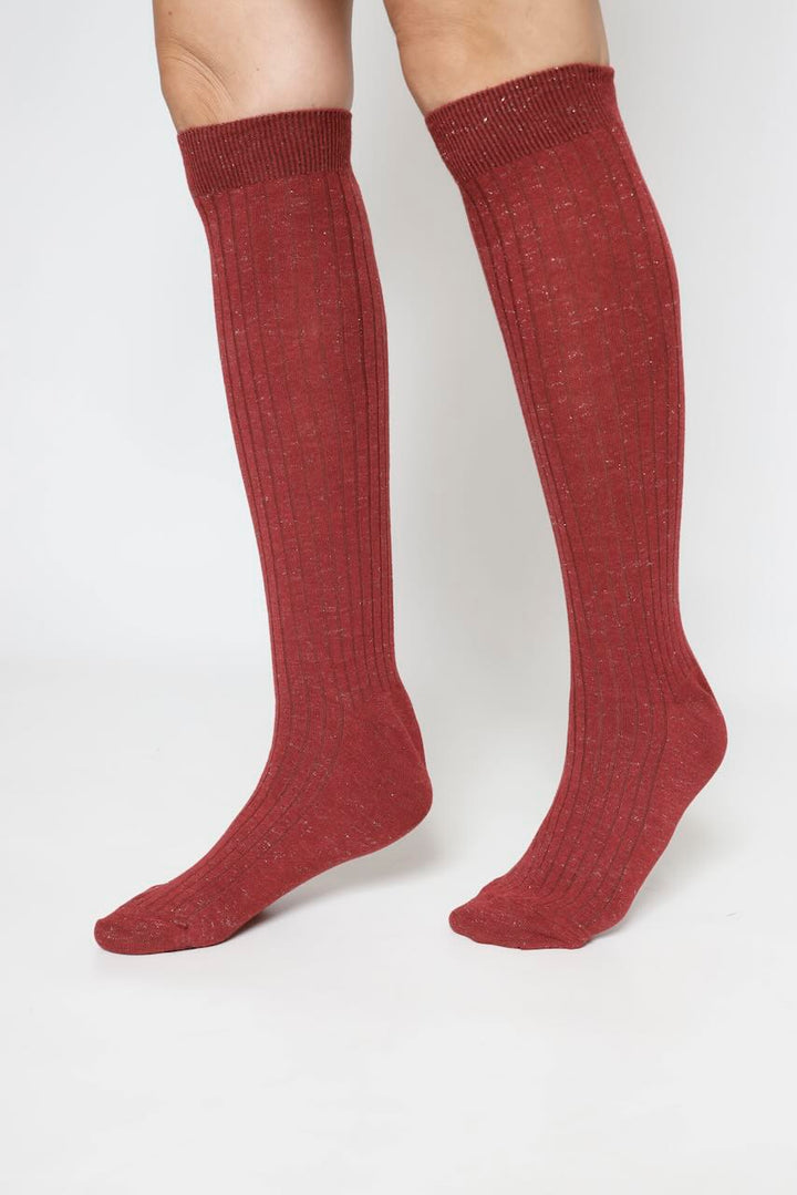 CALCETINES LARGOS LUREX BU1554-BURDEOS