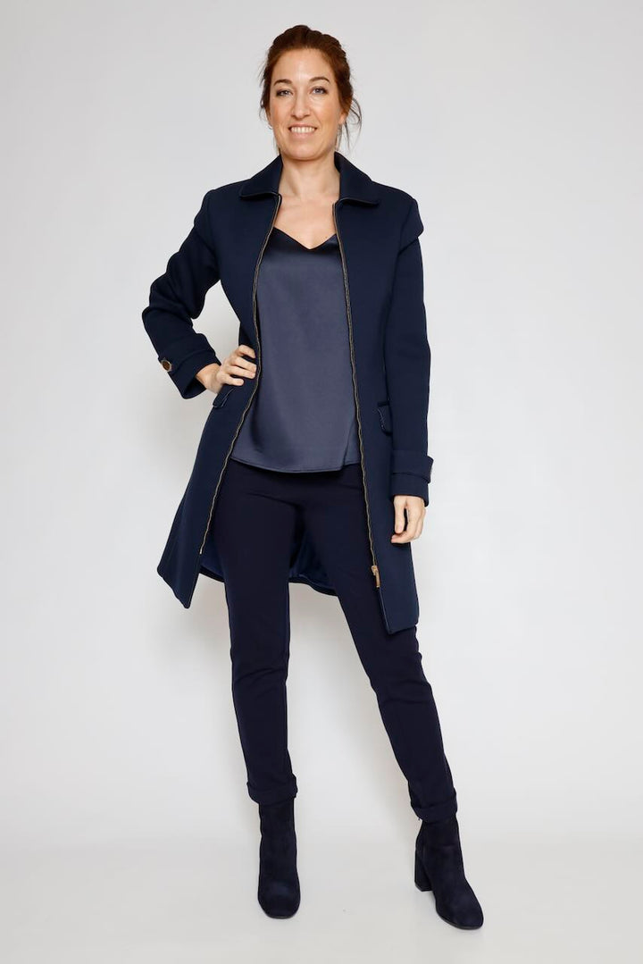 Top de satén con tirantes 54-2234-MARINO