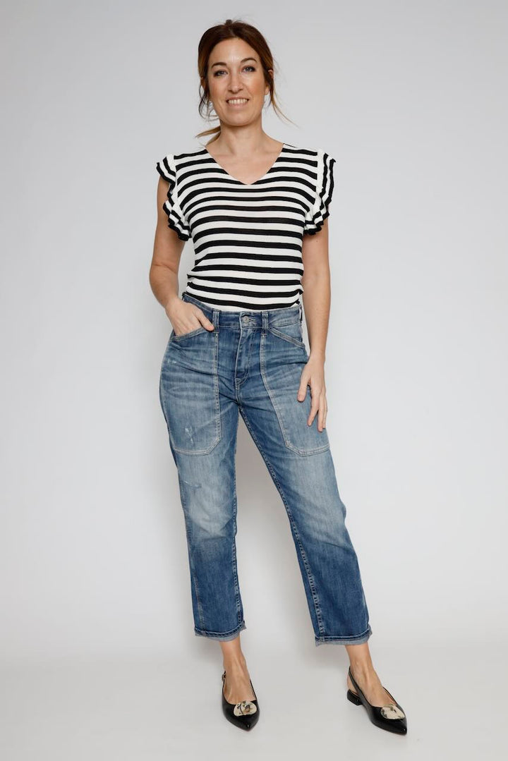 CAMISETA 88066-BLANCO/NEGRO