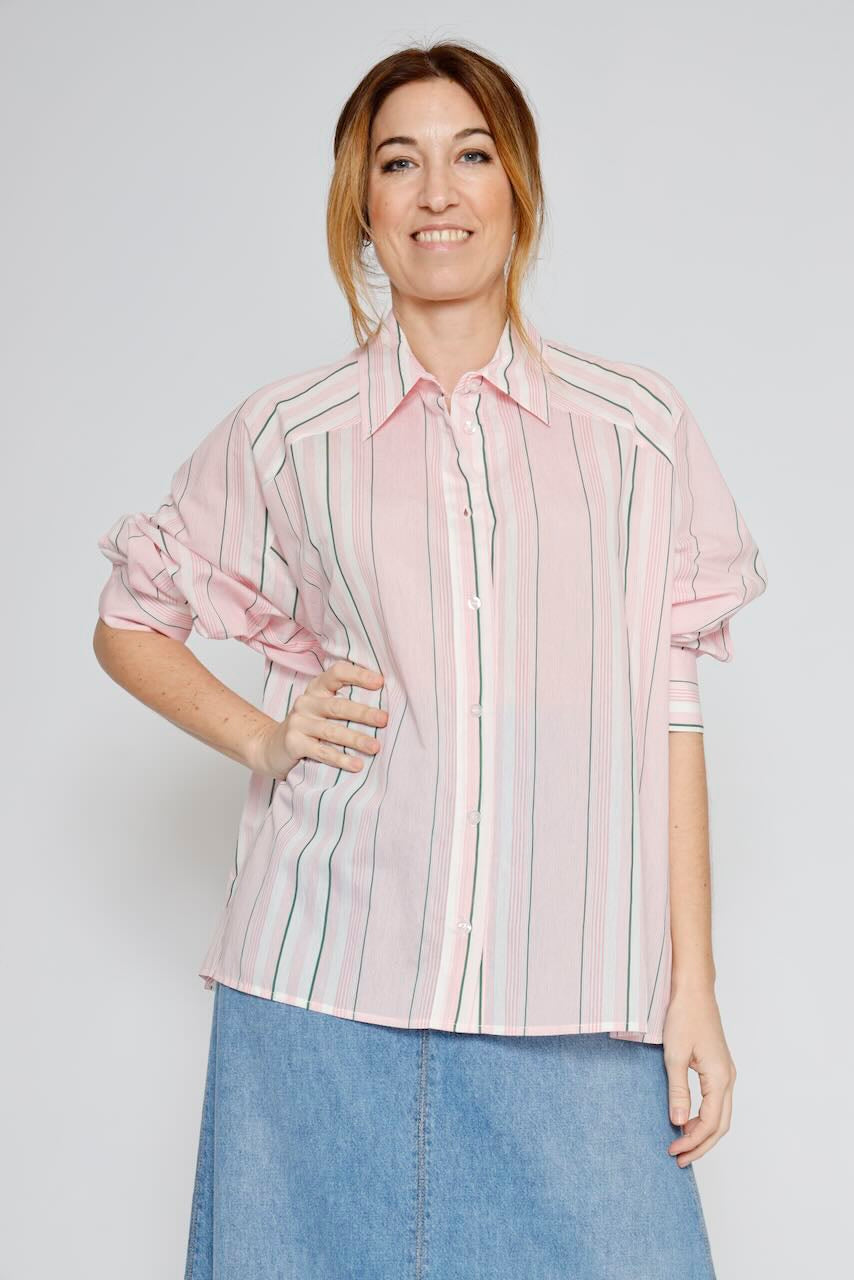 CAMISA BY10249-ROSA/VERDE