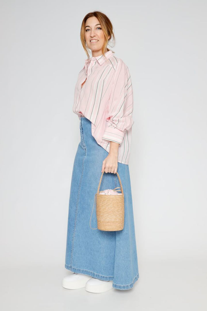 CAMISA BY10249-ROSA/VERDE