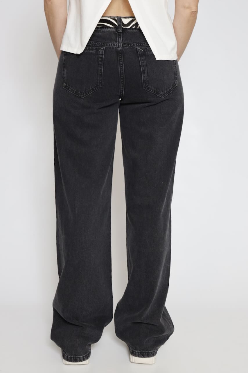 VAQUEROS FLARE AGATHA DENIM-NEGRO