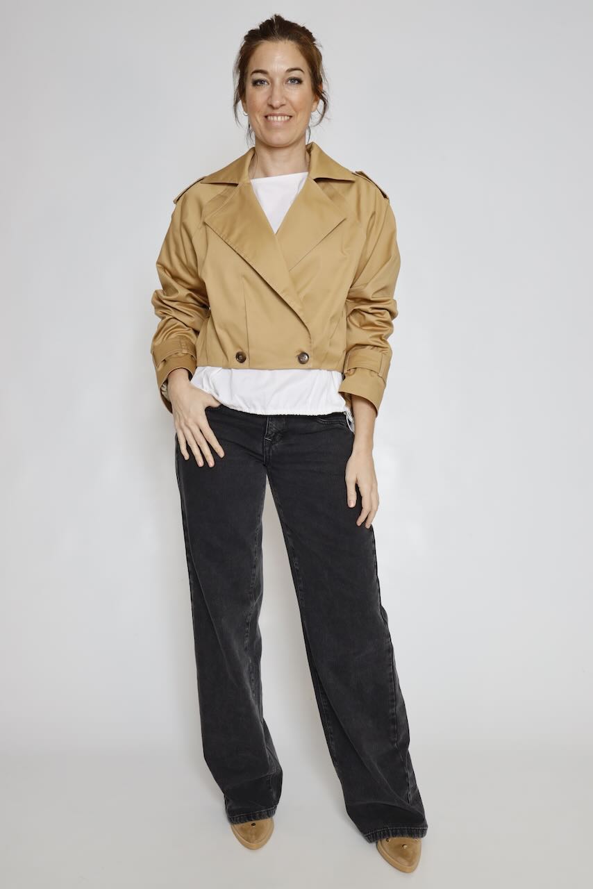 Gabardina corta  63-1034-CAMEL