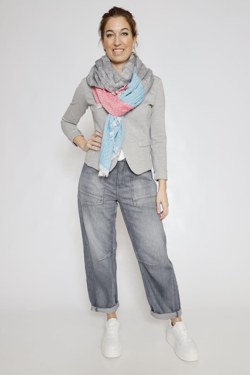 PAÑUELO SS592-GRIS/ROSA