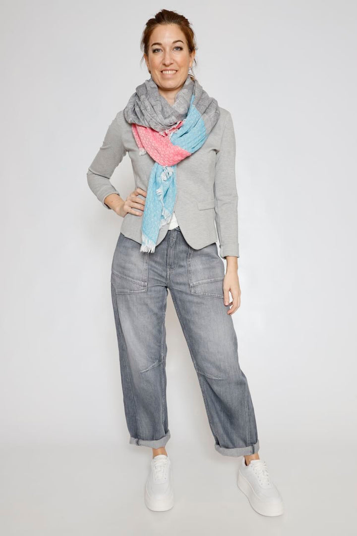 PAÑUELO SS592-GRIS/ROSA