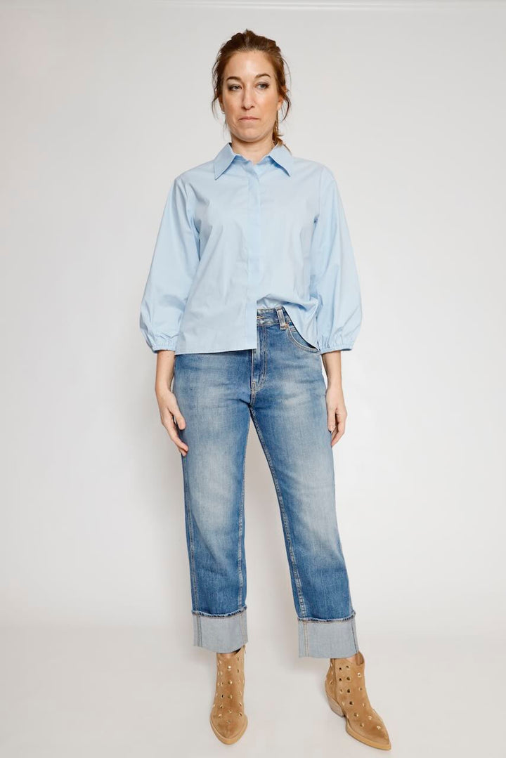 CAMISA BY10256-CELESTE