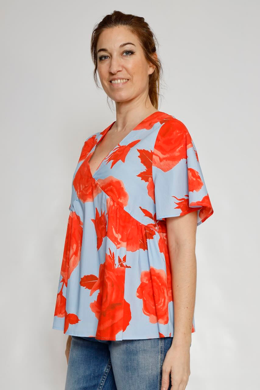 BLUSA BY10248-AZUL/NARANJA