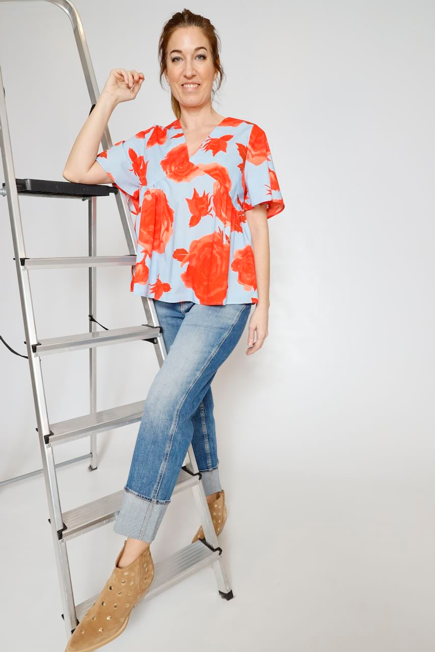 BLUSA BY10248-AZUL/NARANJA