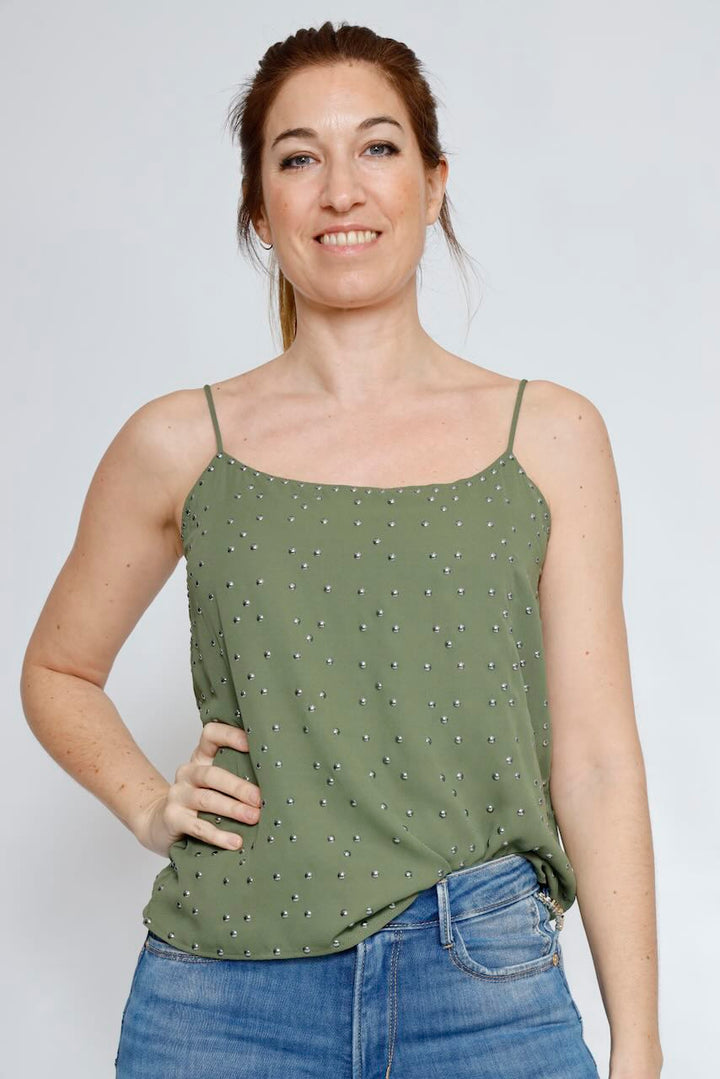 TOP ELJY PLAIN-MILITAR