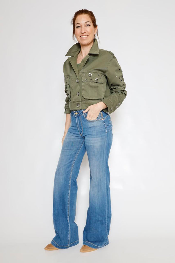 TOP ELJY PLAIN-MILITAR