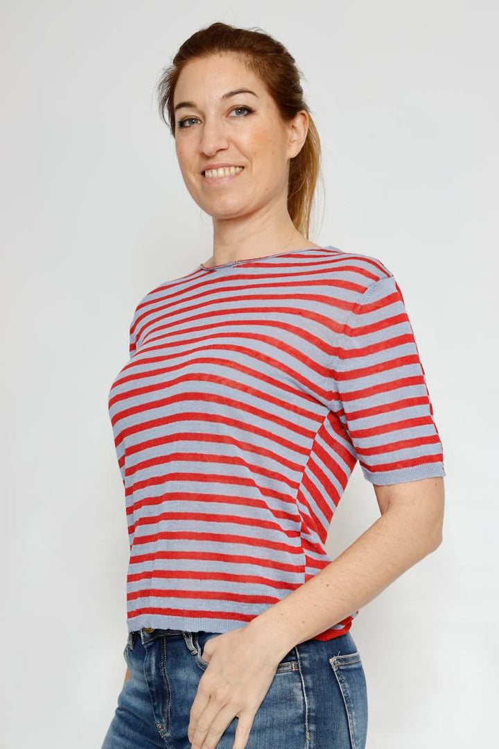 CAMISETA BY10017-ROJO/AZUL