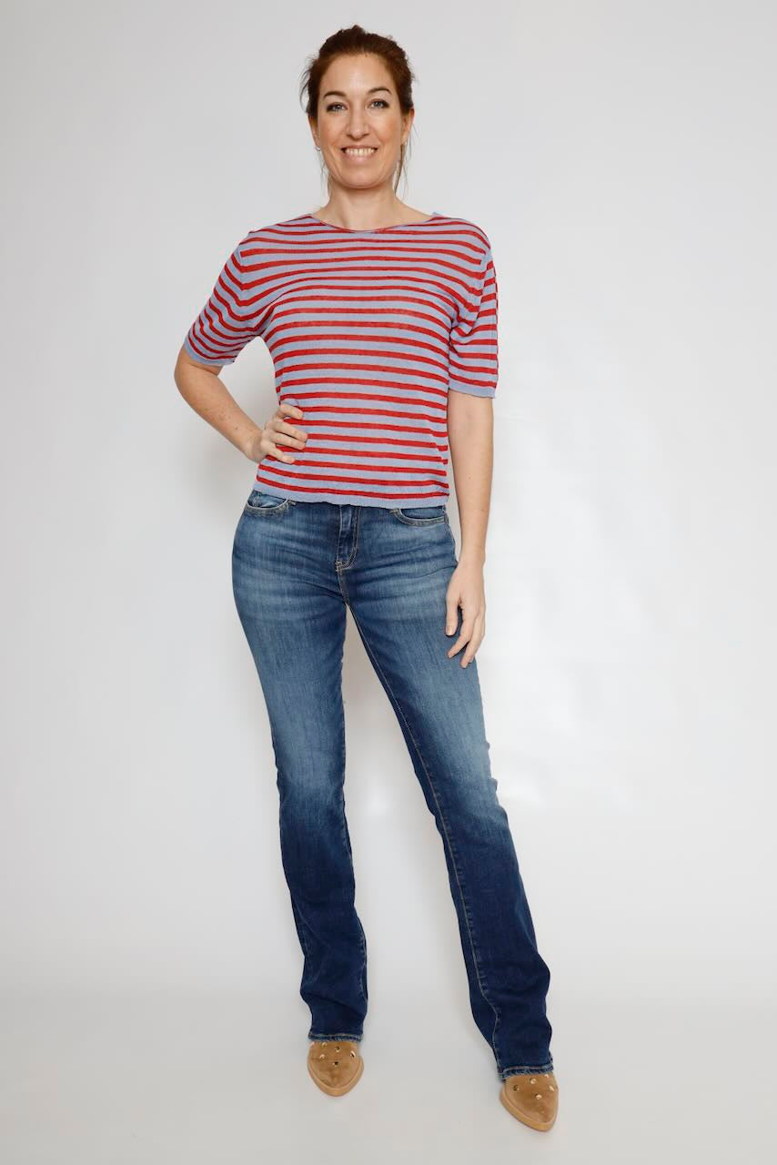 CAMISETA BY10017-ROJO/AZUL