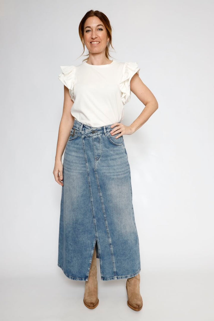 FALDA VAQUERA IRAYA DENIM-BLU DENIM