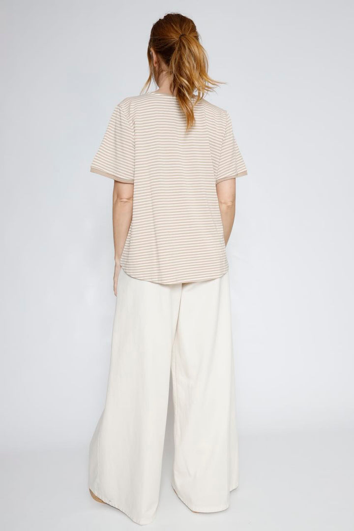 CAMISETA RAYAS BY10306-BEIGE