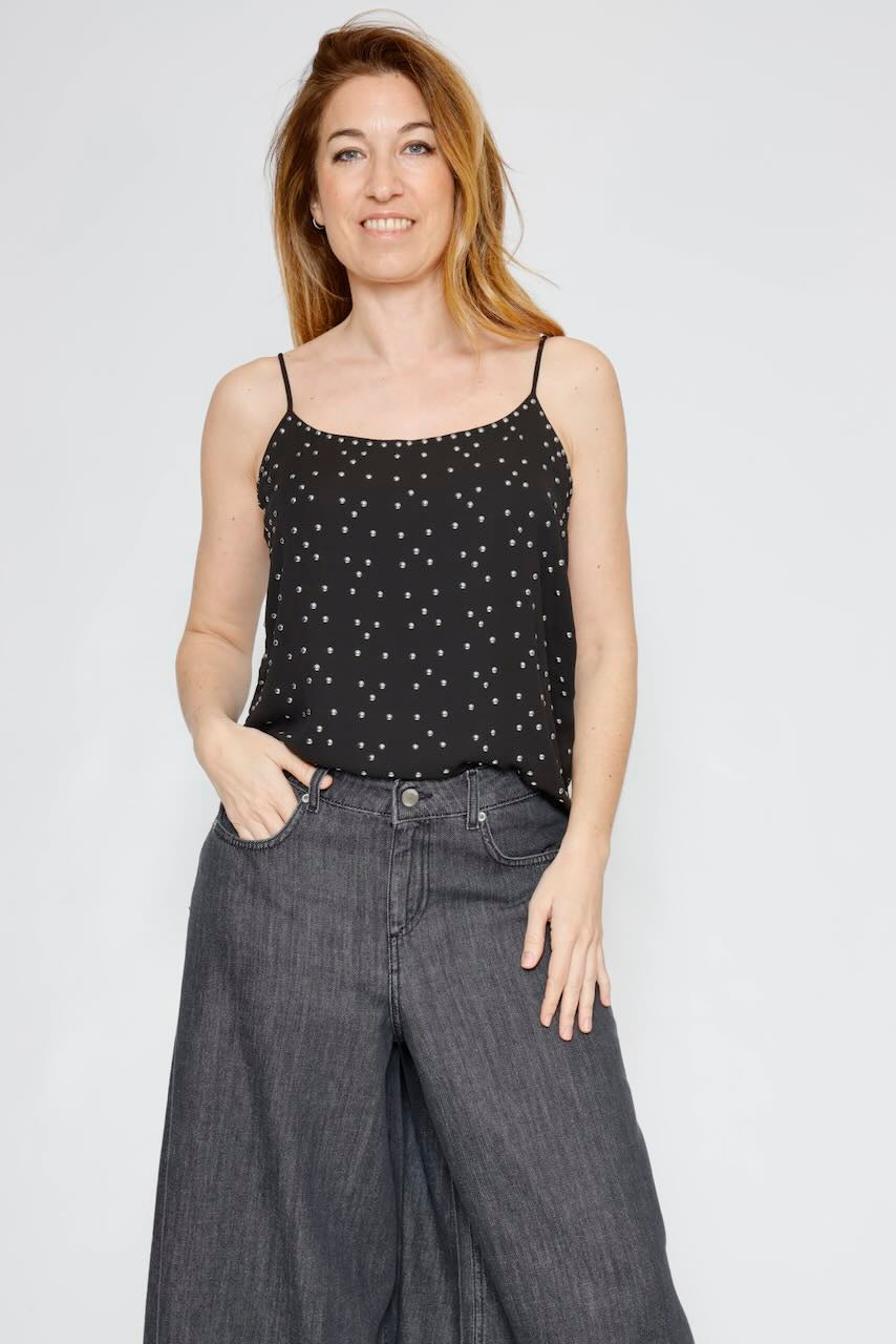 TOP ELJY PLAIN-NEGRO