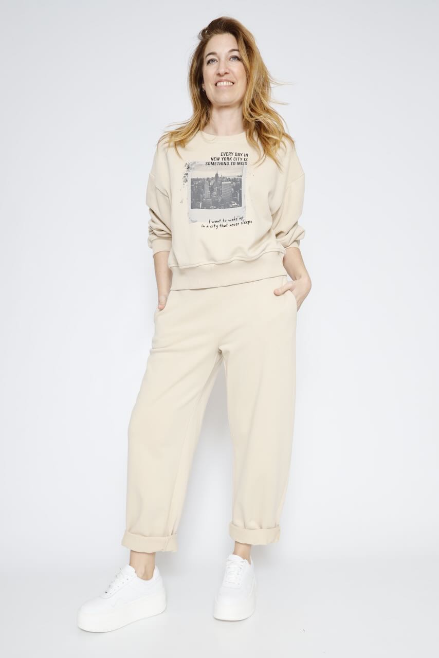 SUDADERA P26PL401-BEIGE