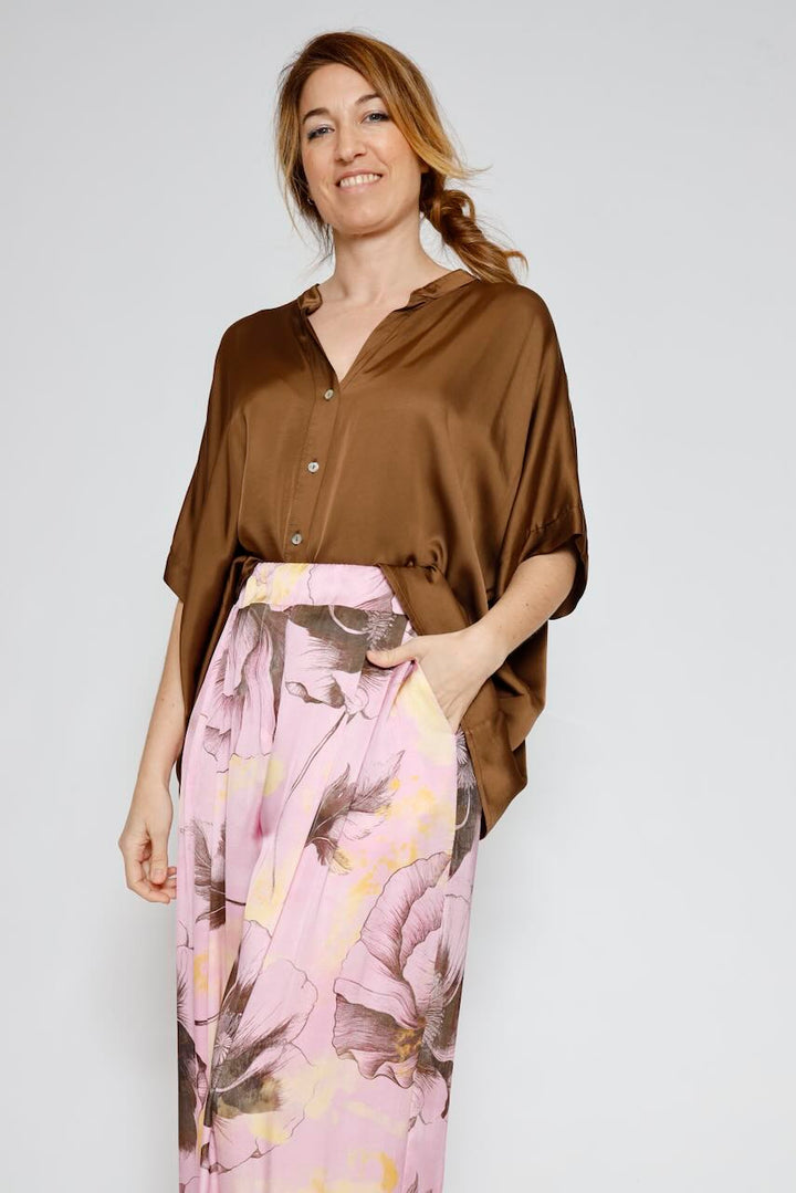 CAMISA BY10266-MARRON