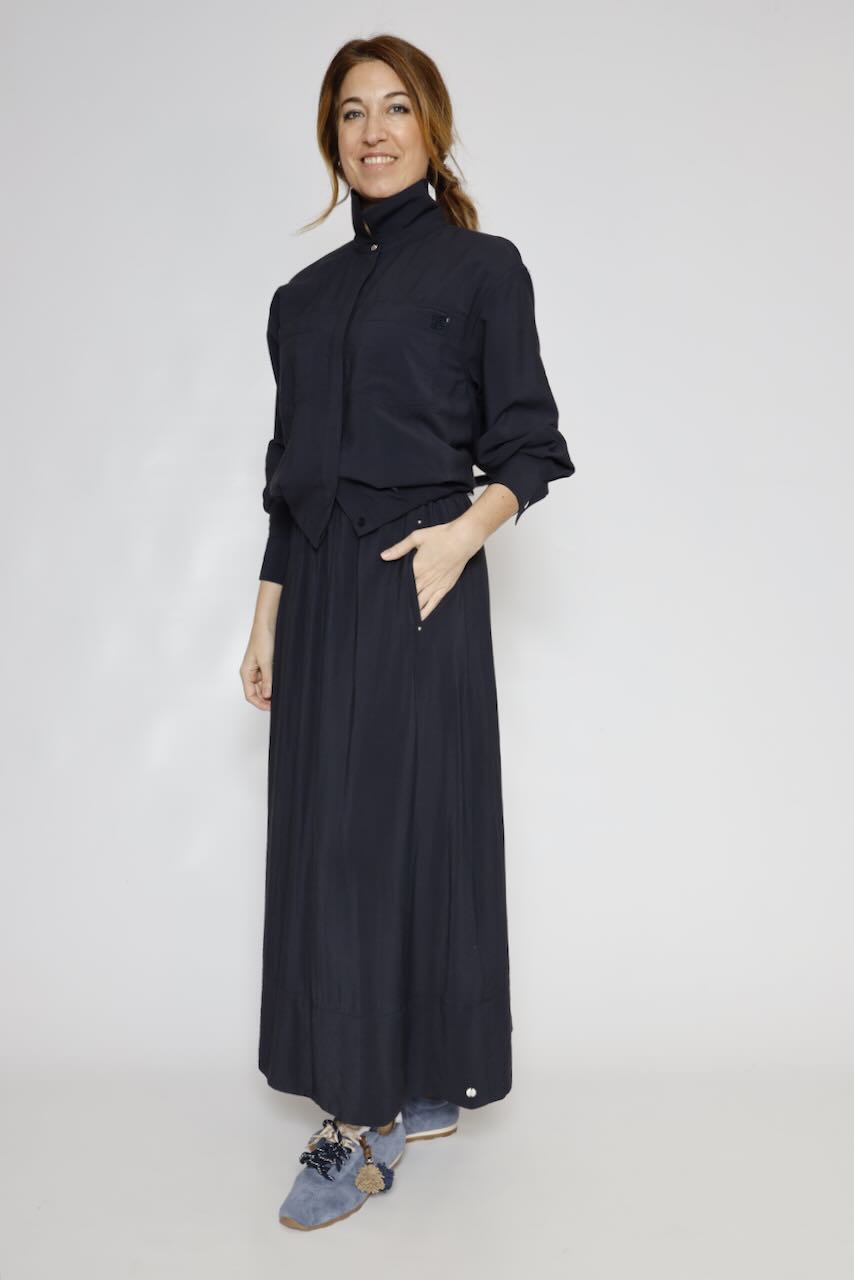 FALDA MIDI TOSCA.7002621-AZUL OSCURO