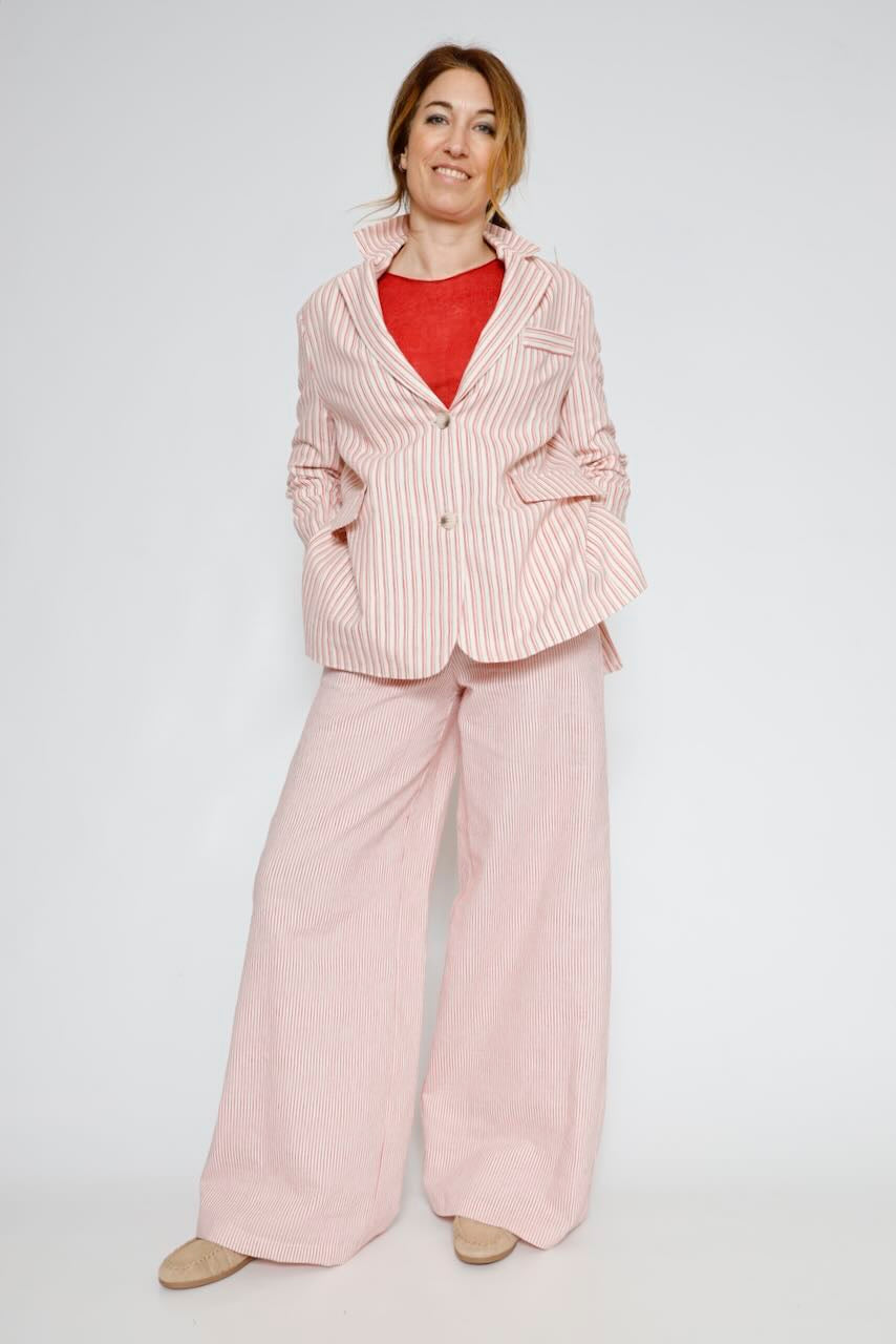 PANTALON BY10299-BLANCO/ROJO