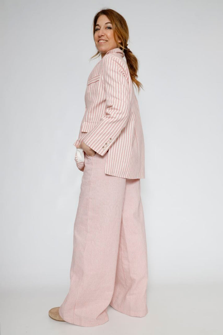 PANTALON BY10299-BLANCO/ROJO