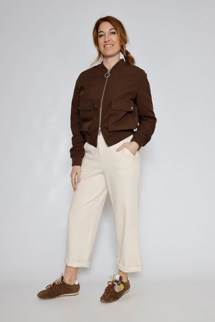 CHAQUETA BOMBER ZJ009-CHOCOLATE