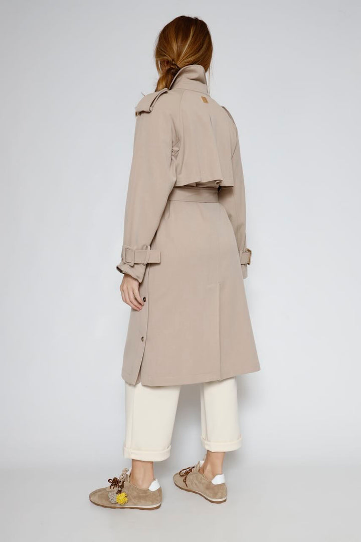 Gabardina larga de corte regular SC7002W45901-BEIGE