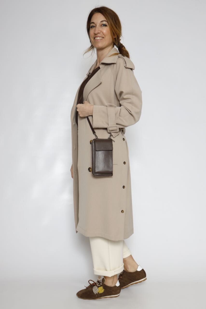 Gabardina larga de corte regular SC7002W45901-BEIGE