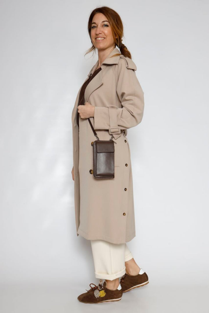 Gabardina larga de corte regular SC7002W45901-BEIGE