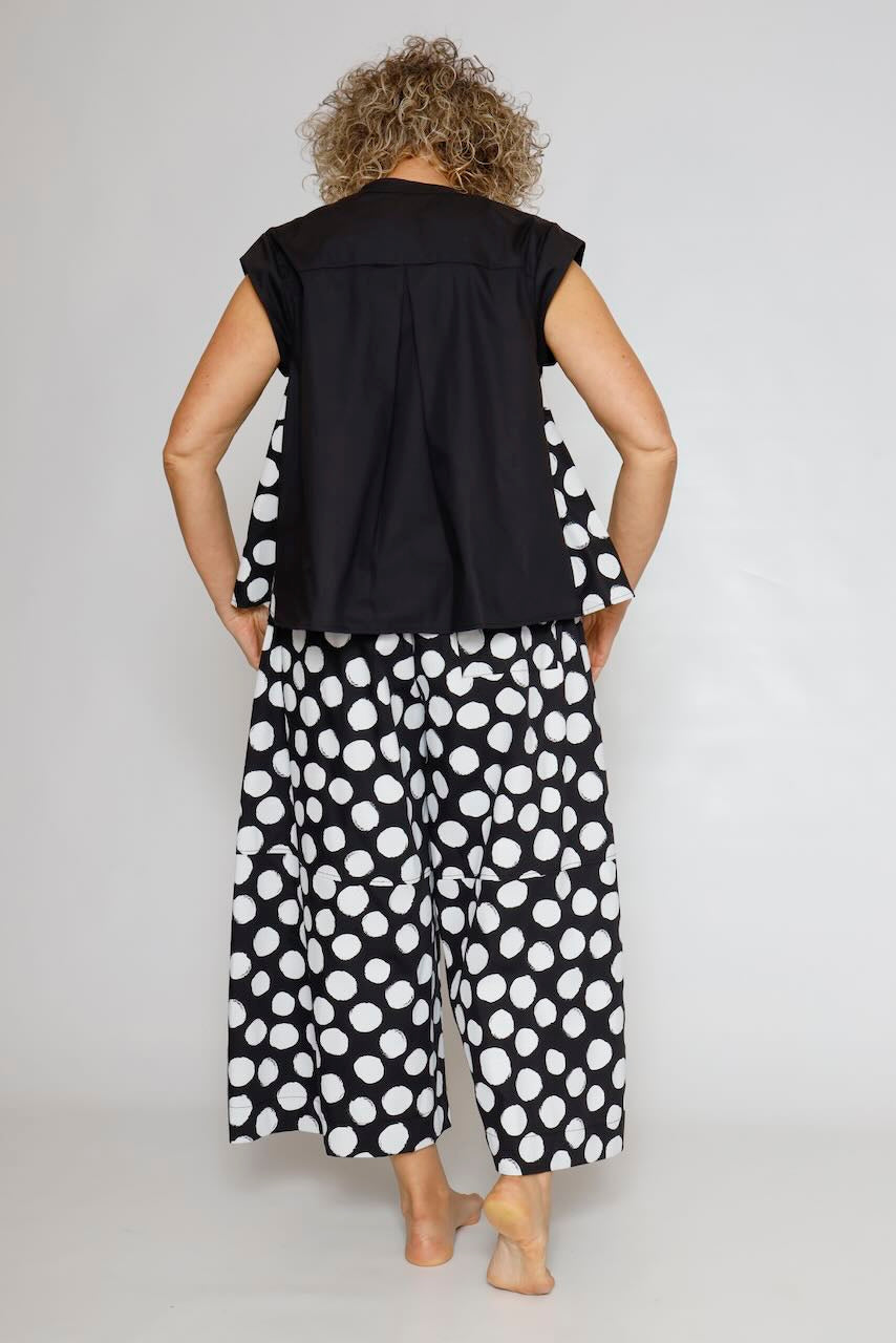 PANTALÓN LUNARES P6BM6336-NEGRO/BLANCO