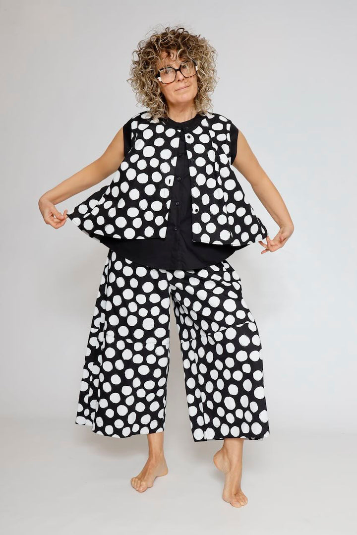 CAMISA CHALECO P6BM6337-NEGRO/BLANCO