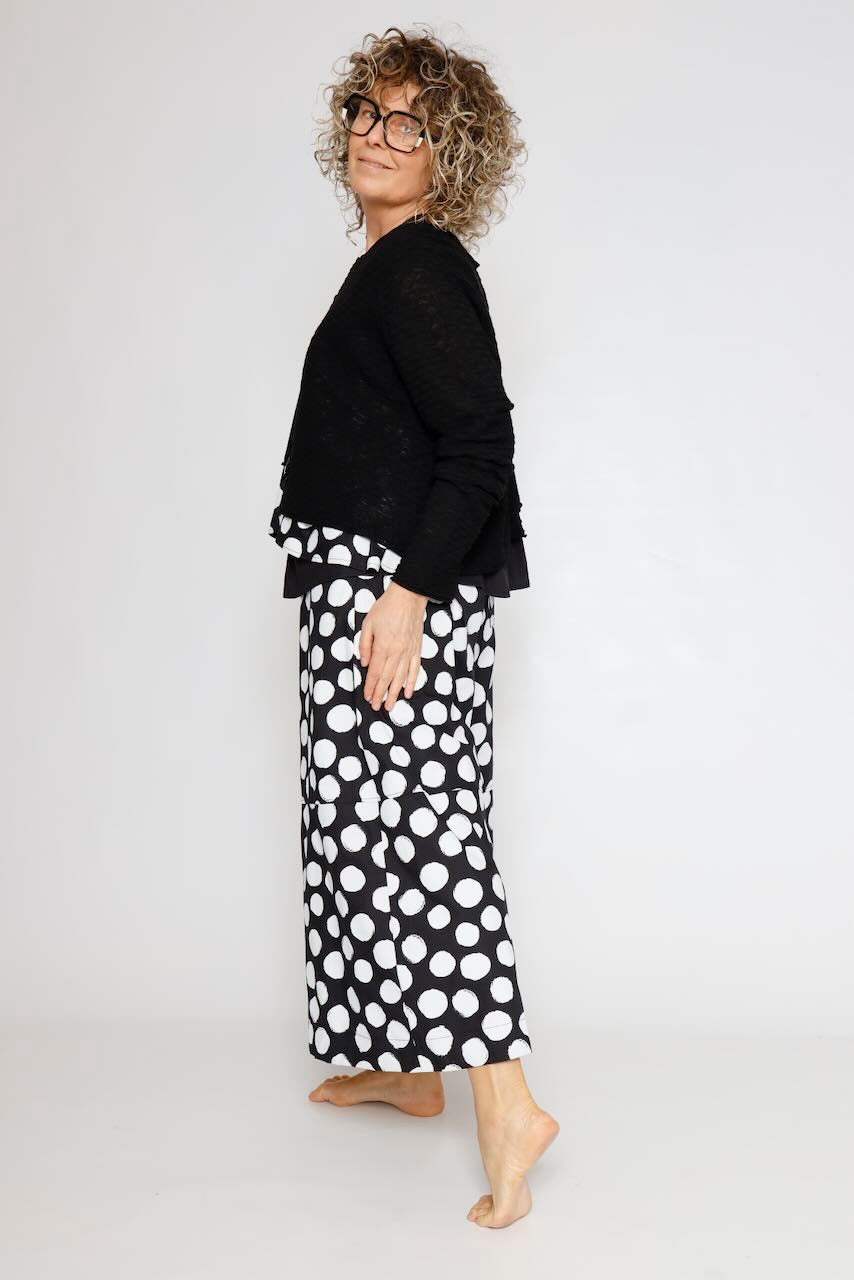 PANTALÓN LUNARES P6BM6336-NEGRO/BLANCO