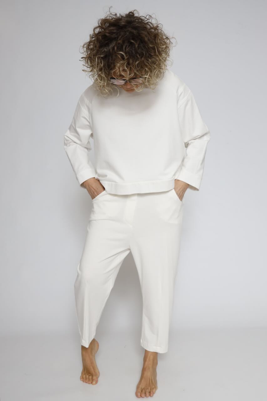 SUDADERA ZIP P3UU1018-BLANCO