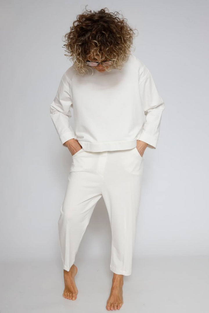 SUDADERA ZIP P3UU1018-BLANCO