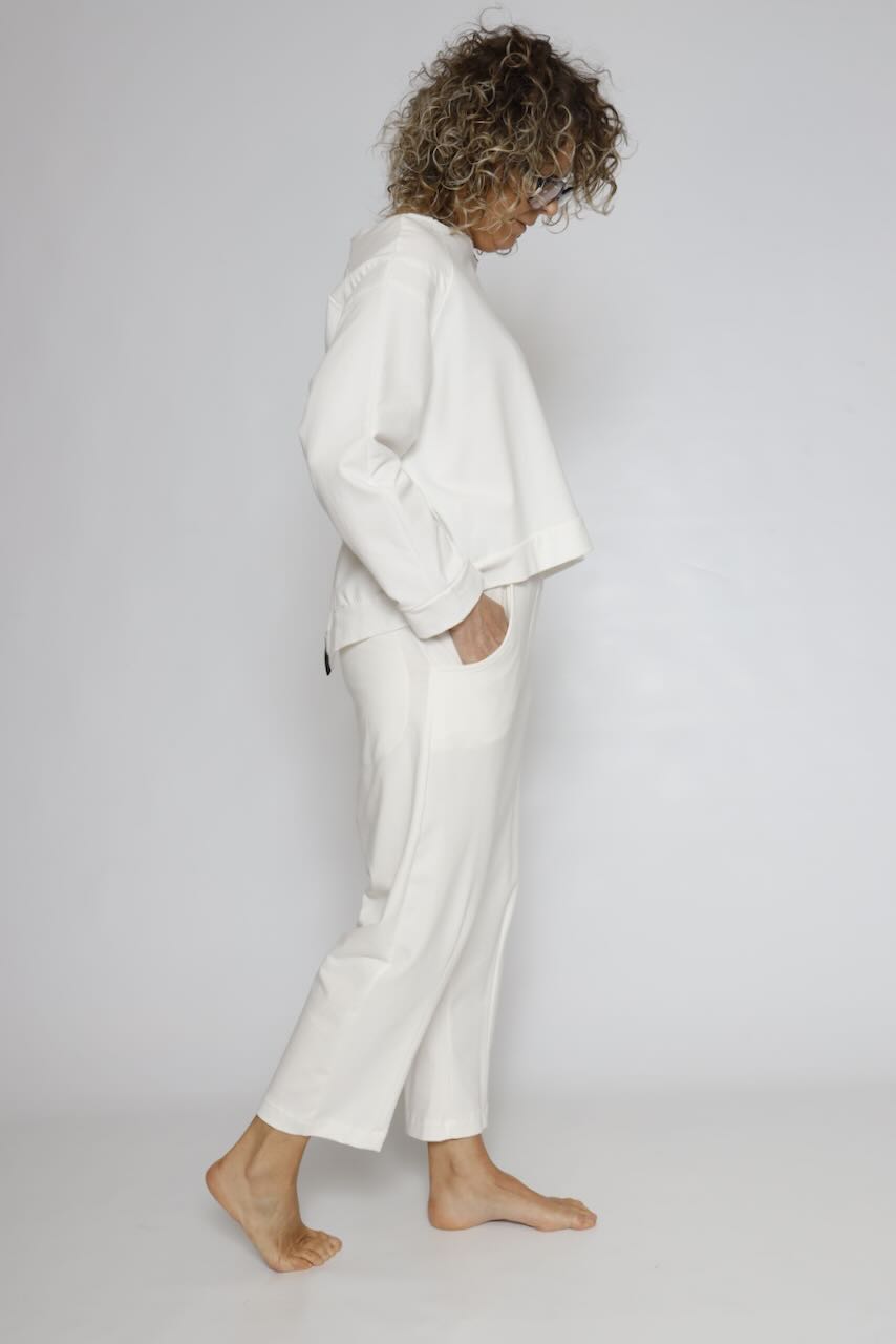 SUDADERA ZIP P3UU1018-BLANCO