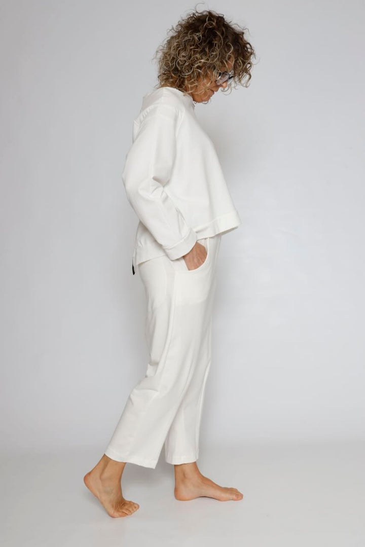 SUDADERA ZIP P3UU1018-BLANCO