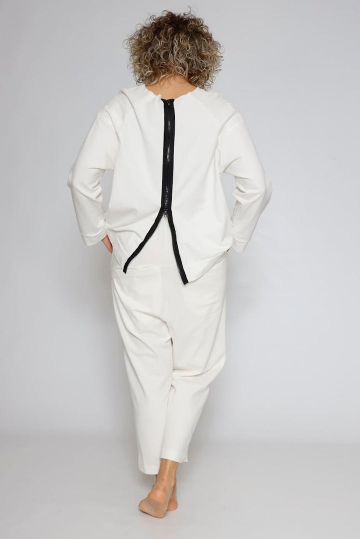 SUDADERA ZIP P3UU1018-BLANCO