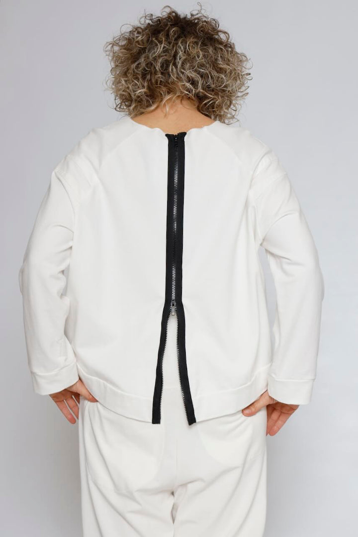 SUDADERA ZIP P3UU1018-BLANCO